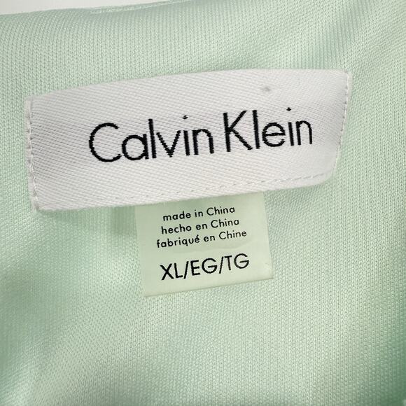 Calvin Klein Pleated Sleeveless Chiffon Top women Size XL Mint Green - Picture 4 of 8